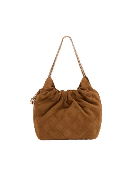 Mała mały torebka skórzana Tory Burch zamszowa brązowa