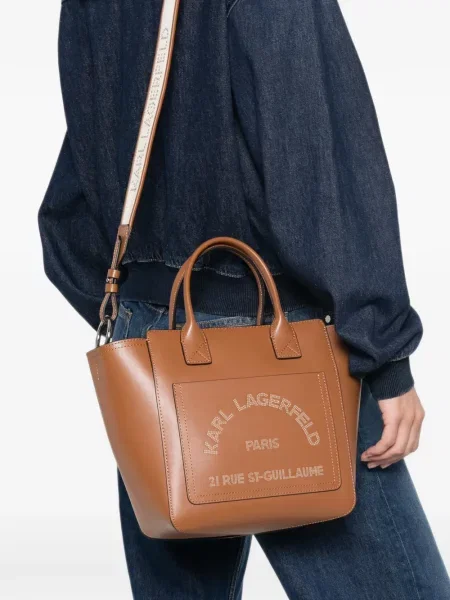 Geantă shopper Karl Lagerfeld din piele maro
