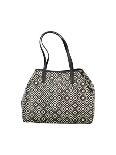 Lniana wielobarwność torebka Guess czarna