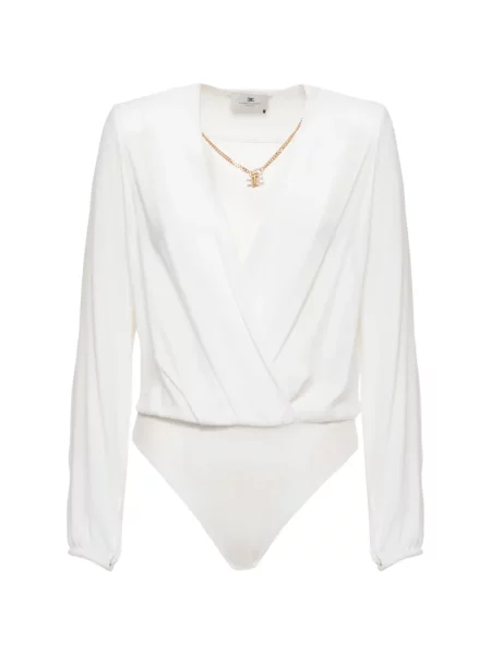 Body Elisabetta Franchi drapat alb