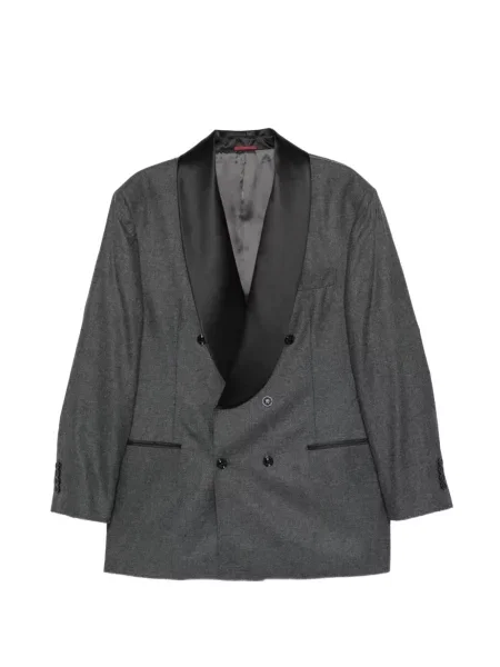 Costum Brunello Cucinelli cu două rânduri de nasturi gri