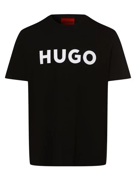 HUGO T-shirt Mężczyźni Dżersej M czarny