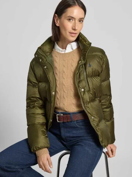 Kurtka puchowa z krytym zamkiem błyskawicznym i wpuszczanymi Polo Ralph Lauren zielona