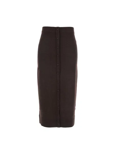 Spódnica midi Victoria Beckham brązowa