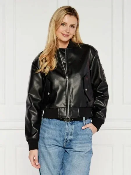 CALVIN KLEIN JEANS Bomber dzseki FAUX fekete