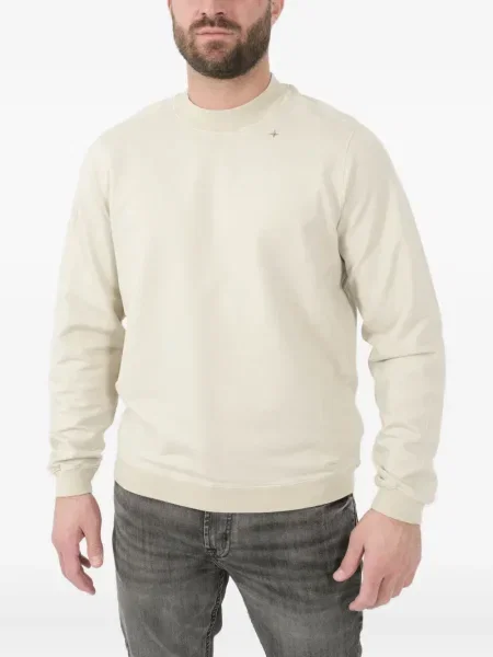 Hanorac crewneck Stone Island cu strasuri alb