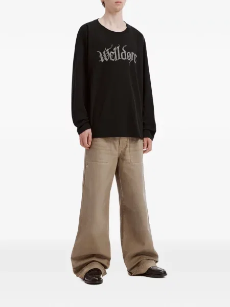 Lung tricou We11done cu imagine negru