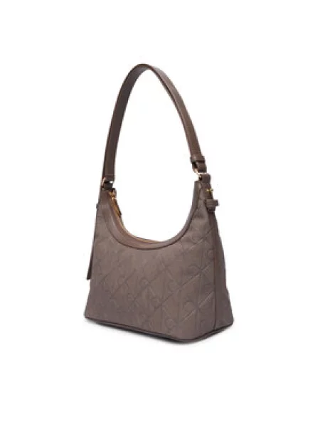Calvin Klein Táska Emblem Aop Sueded Shoulder Bag bézs