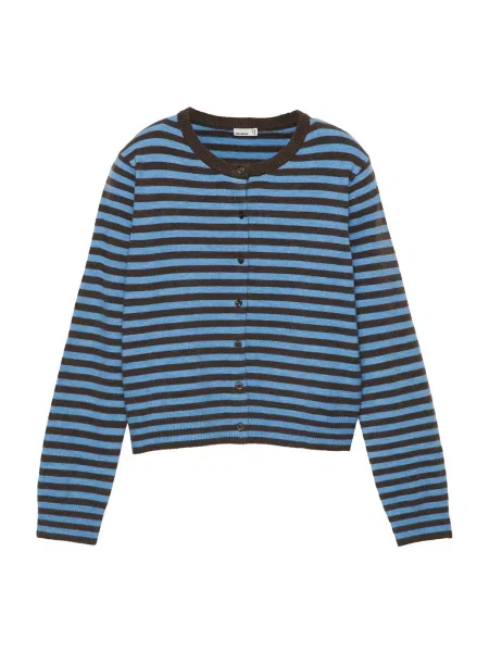 Pull&Bear Geacă tricotată amestec / maro închis albastru