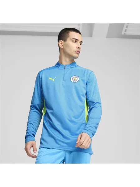 Bluza treningowa Manchester City z zamkiem PUMA Magic Blue Yellow Glow niebieska