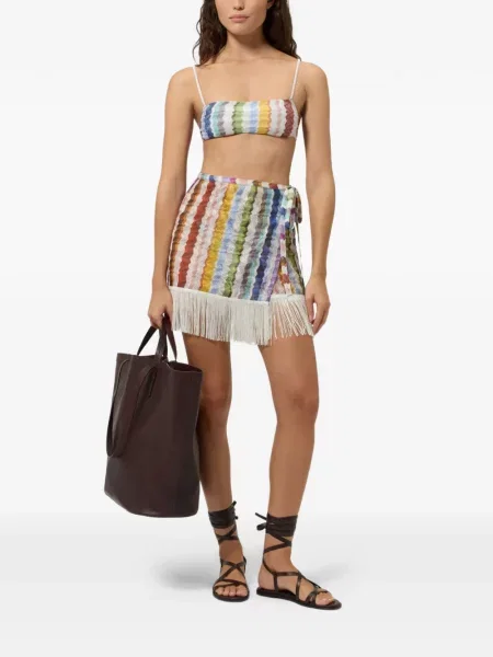 Szoknya Missoni rojtokkal fehér