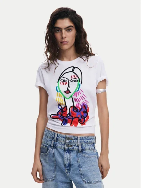 Desigual Tricou Misuri alb