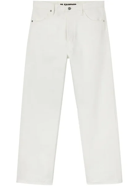 Blugi drepți Jil Sander alb