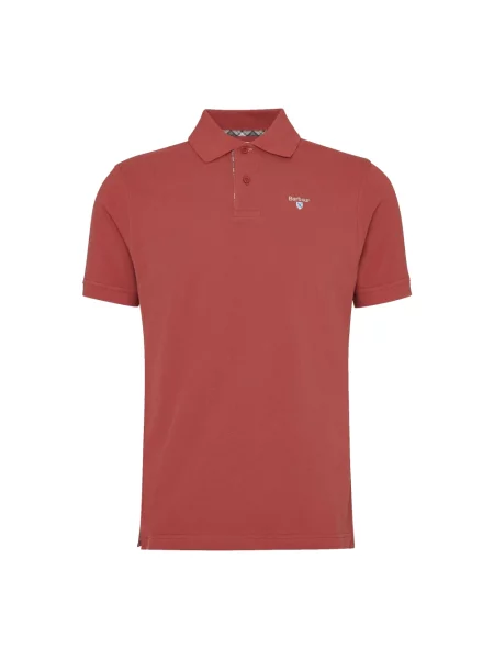 Koszulka polo Barbour w kratę czerwona