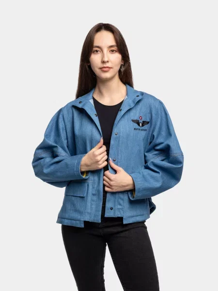 Джинсова куртка Авіація Галичини бавовна/поліестер блакитний