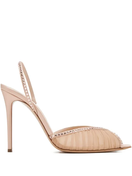 Pantofi cu toc Andrea Wazen slingback de cristal