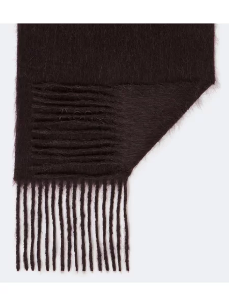 Fular Acne Studios cu franjuri de lână maro