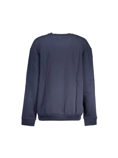 Haftowany polar Cavalli Class z długim rękawem niebieski