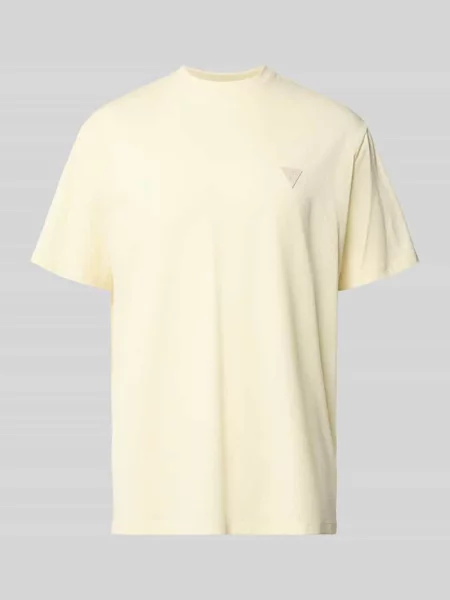 Guess T-shirt z bawełną żółta