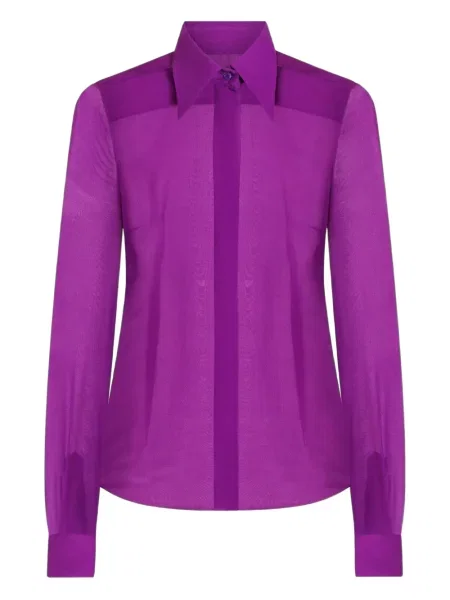 Cămașă Dolce & Gabbana de mătase violet