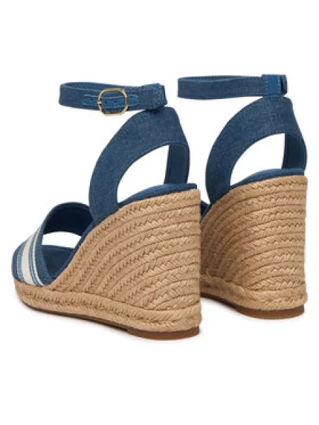 Espadrilės Tommy Hilfiger High Wedge Espad Webbing mėlyna