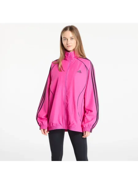 Kurtka adidas Teamgeist Adicolor Oversized Woven Track Top Semi Lucid Fuchsia/ Better Scarlet/ Off White XS biała