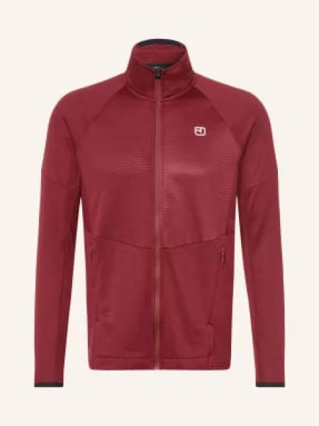 Ortovox Střední Vrstva – Bunda Fleece Light Grid tmavě červená