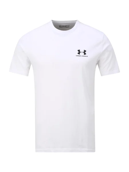 Pánske tréningové tričko Under Armour Sportstyle Left Chest SS white/black biela