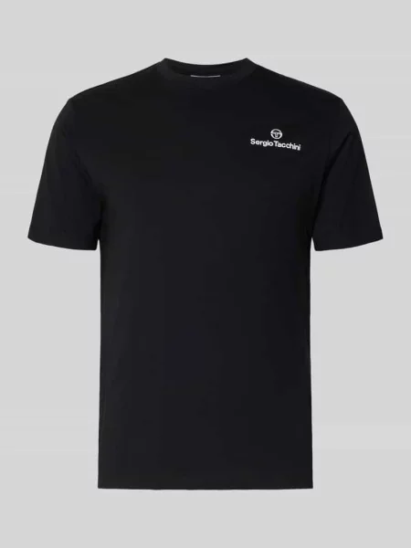 Koszulka z nadrukiem logo krój regular fit Sergio Tacchini czarna