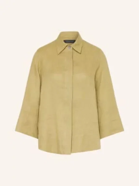 Elena Miro Lněná Košile S Rukávy olivová