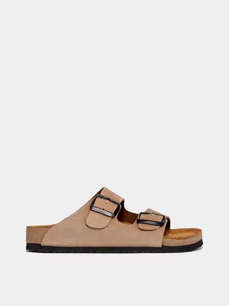 Кожаные шлепанцы Forelli бежевые