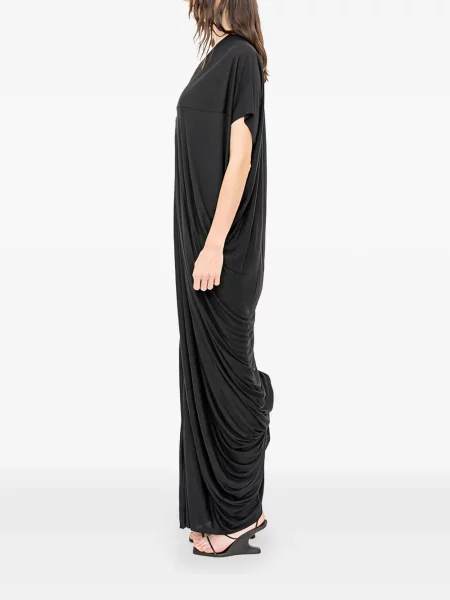 Μάξι φόρεμα Rick Owens Lilies με λαιμόκοψη v ντραπέ μαύρο