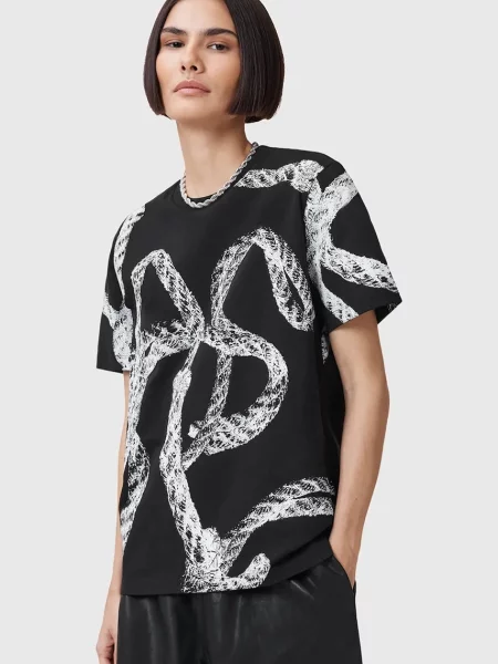 Тениска AllSaints HALYARD дамска черно