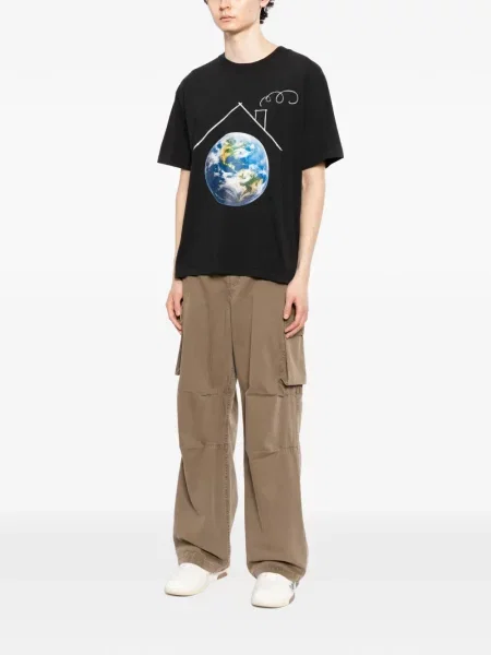 Tricou Melt cu imagine cu decolteu rotund negru