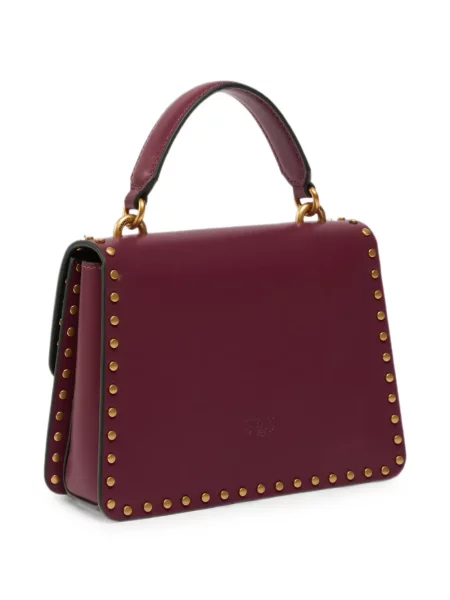 Top Pinko din piele cu tepi roz
