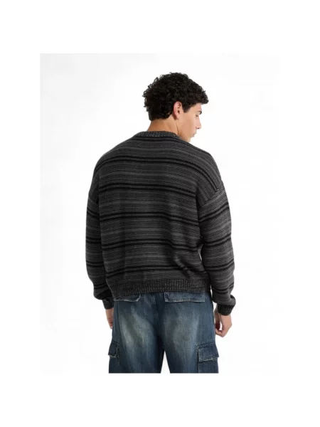 Sweter Guess wełniany w paski czarny