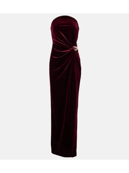 Rochie Self-portrait de catifea bordo