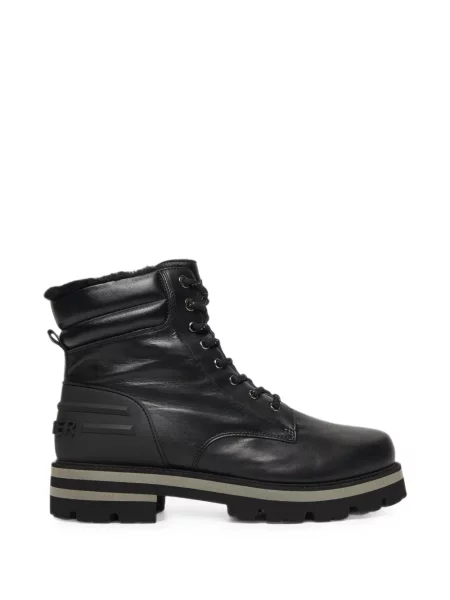 Botine Bogner cu șireturi din dantelă negru