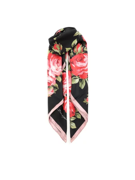 Chusta Dolce And Gabbana z nadrukiem z twillu czarna