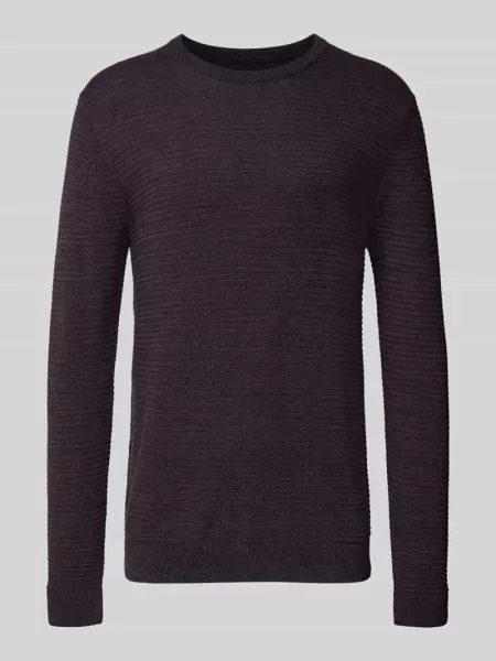 Sweter z dzianiny z okrągłym dekoltem model ‘OTTO’ Jack & Jones bordowy