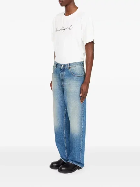 Blugi drepți Mm6 Maison Margiela albastru