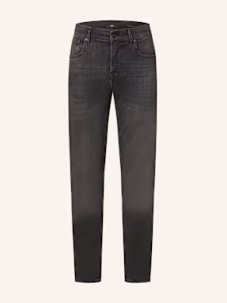 7 For All Mankind Jeansy Slimmy Tapered Extra Slim Fit schwarz czarny