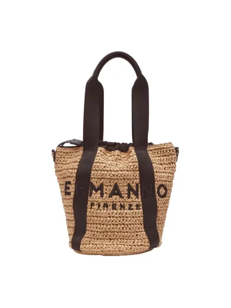 Torebka hobo Ermanno Scervino skórzana brązowa