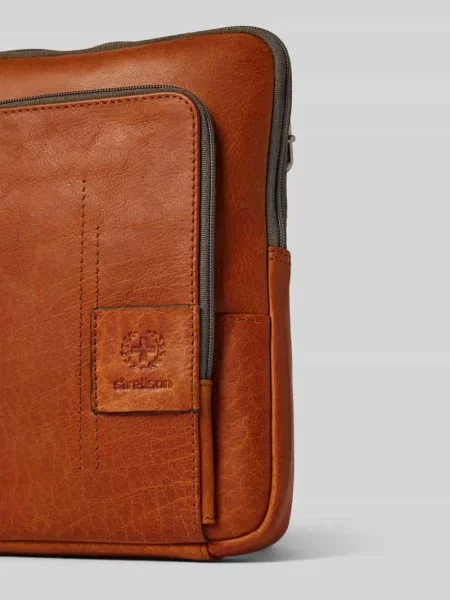 Torba na ramię ze skóry naturalnej model ‘BRIAN’ Strellson brązowa