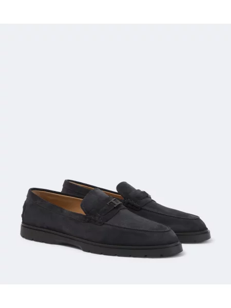 Pantofi loafer Tod's din piele de căprioară albastru