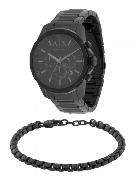 ARMANI EXCHANGE Analógové hodinky sivá / smaragdová čierna
