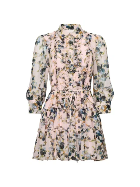 Rochie Cinq A Sept cu model floral cu imagine de costum roz