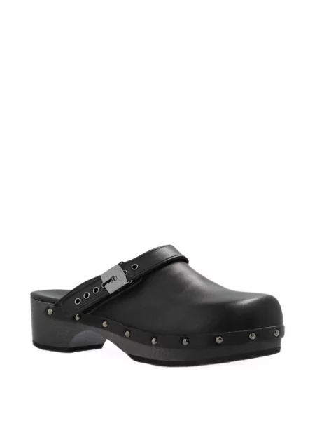 Papuci tip mules Scholl cu tepi negru