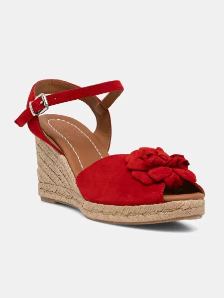 Billi Bi sandali s polno nubuk rdeča