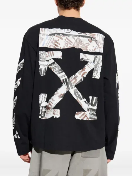 Tricou Off-white lung alb